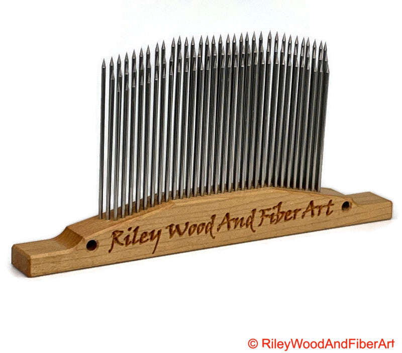 Wool Hackle 6 Triple Row Fine Tooth made by Riley Wood and Fiber Art