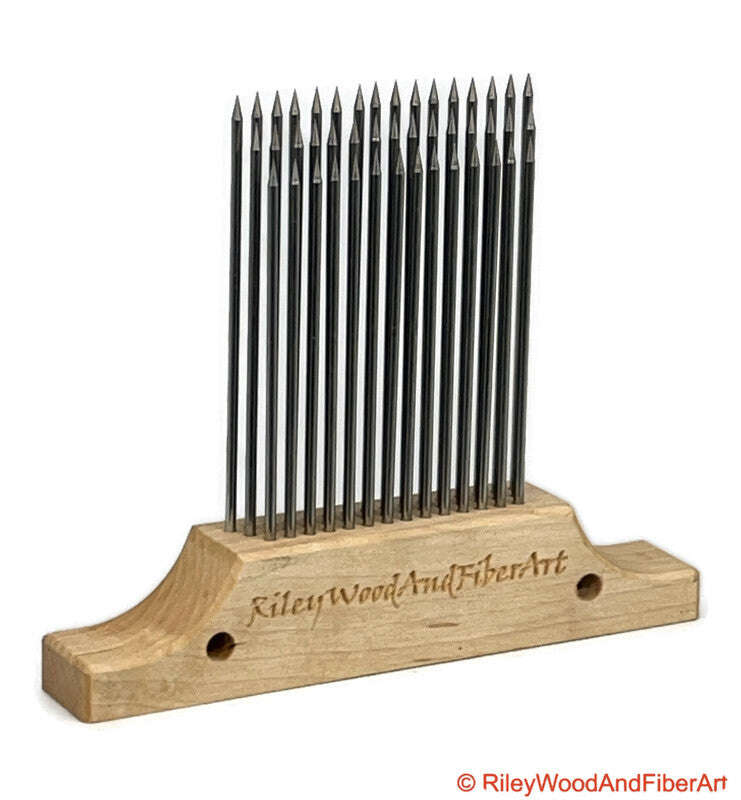 Wool Hackle 3.5 Triple Row Fine Tooth made by Riley Wood and Fiber Art