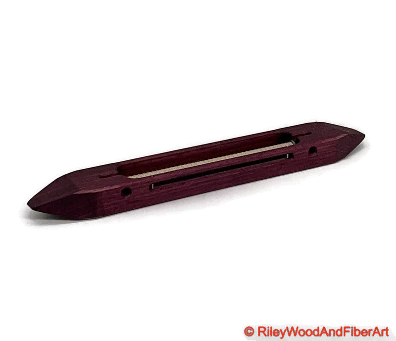 Slim Boat Shuttle - Closed Bottom 10" Purple Heart made by Riley Wood and Fiber Art