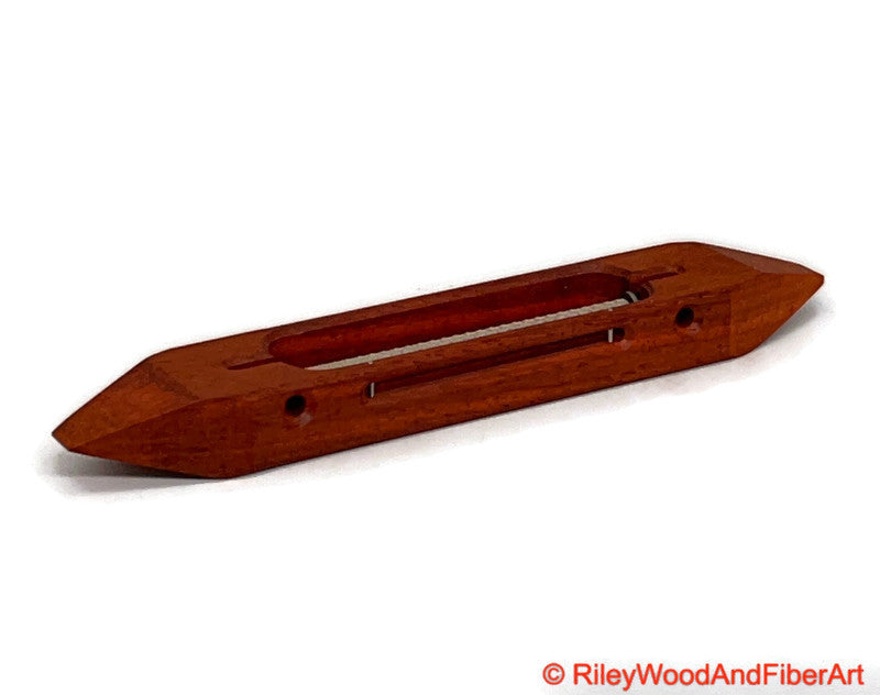 Slim Boat Shuttle - Closed Bottom 8" Padauk made by Riley Wood and Fiber Art
