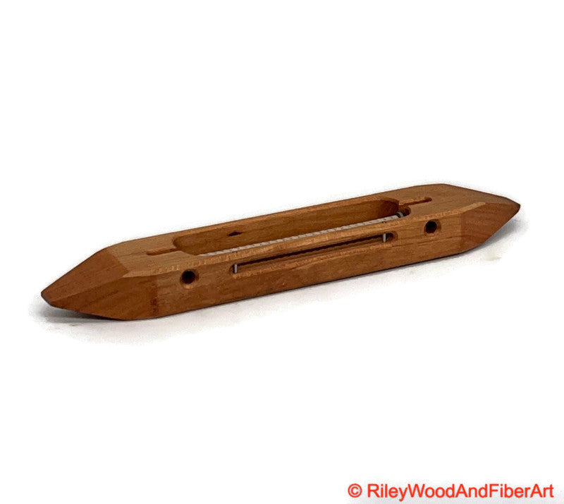 Slim Boat Shuttle - Closed Bottom 8" Cherry made by Riley Wood and Fiber Art