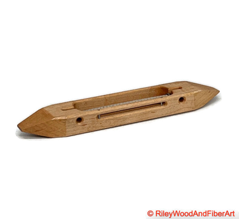 Slim Boat Shuttle - Closed Bottom 8" Maple made by Riley Wood and Fiber Art