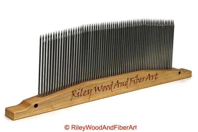 Wool Hackle 12 Double Row Fine Tooth made by Riley Wood and Fiber Art